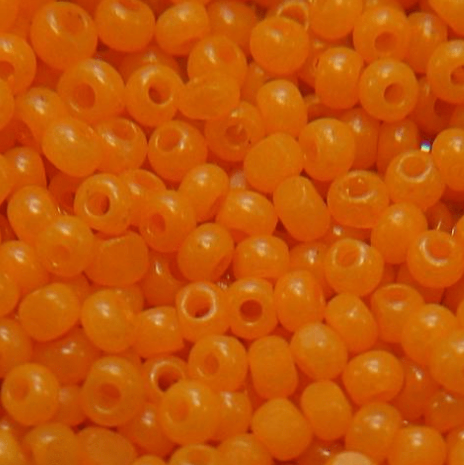 11/0 Charlotte Cut SHEEN India Seed Bead- Opal Light Orange *10g Hank* Charlotte Cut Seedbeads