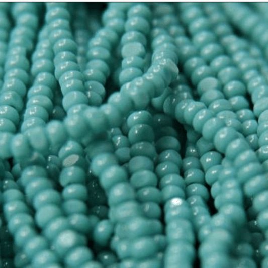 11/0 Charlotte Cut SHEEN India Seed Bead- Opaque Aqua-Green Turquoise Green *10g Hank* Charlotte Cut Seedbeads