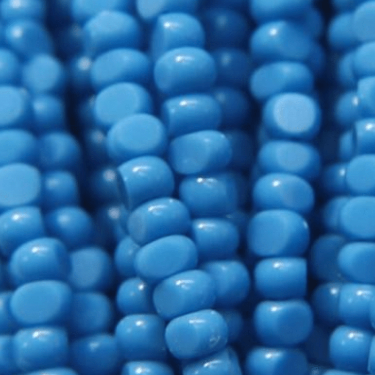 11/0 Charlotte Cut SHEEN India Seed Bead- Opaque Dark Turquoise Blue *10g Hank* Charlotte Cut Seedbeads