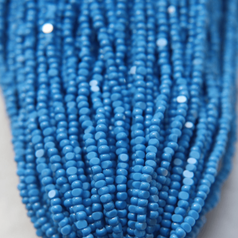 11/0 Charlotte Cut SHEEN India Seed Bead- Opaque Dark Turquoise Blue *10g Hank* Charlotte Cut Seedbeads
