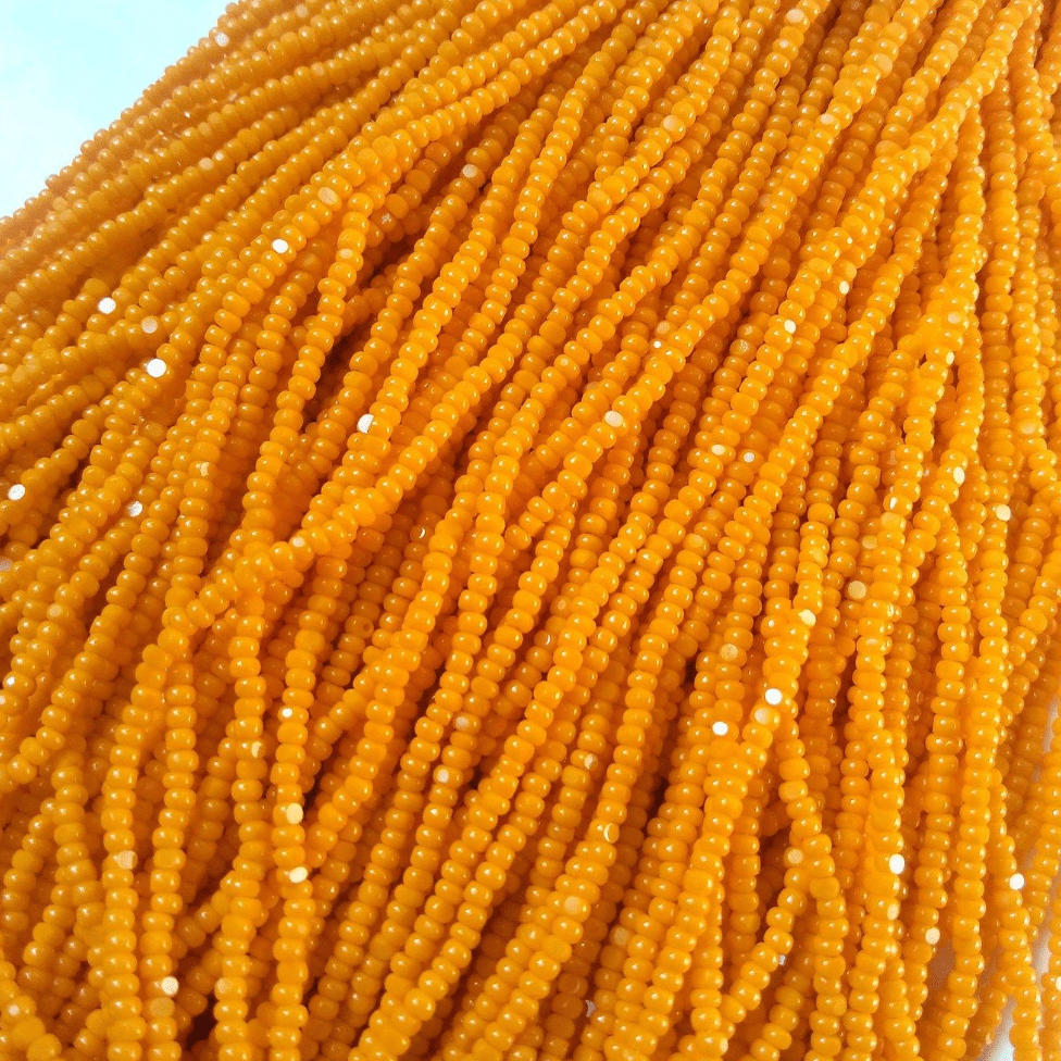 11/0 Charlotte Cut SHEEN India Seed Bead- Opaque Light Orange  *10g Hank* Charlotte Cut Seedbeads