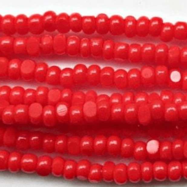 11/0 Charlotte Cut SHEEN India Seed Bead- Opaque Light Red  *10g Hank* Charlotte Cut Seedbeads