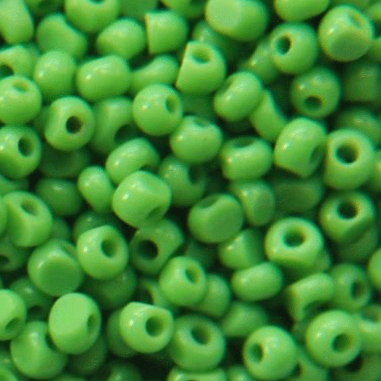 11/0 Charlotte Cut SHEEN India Seed Bead- Opaque Medium Green *10g Hank* Charlotte Cut Seedbeads