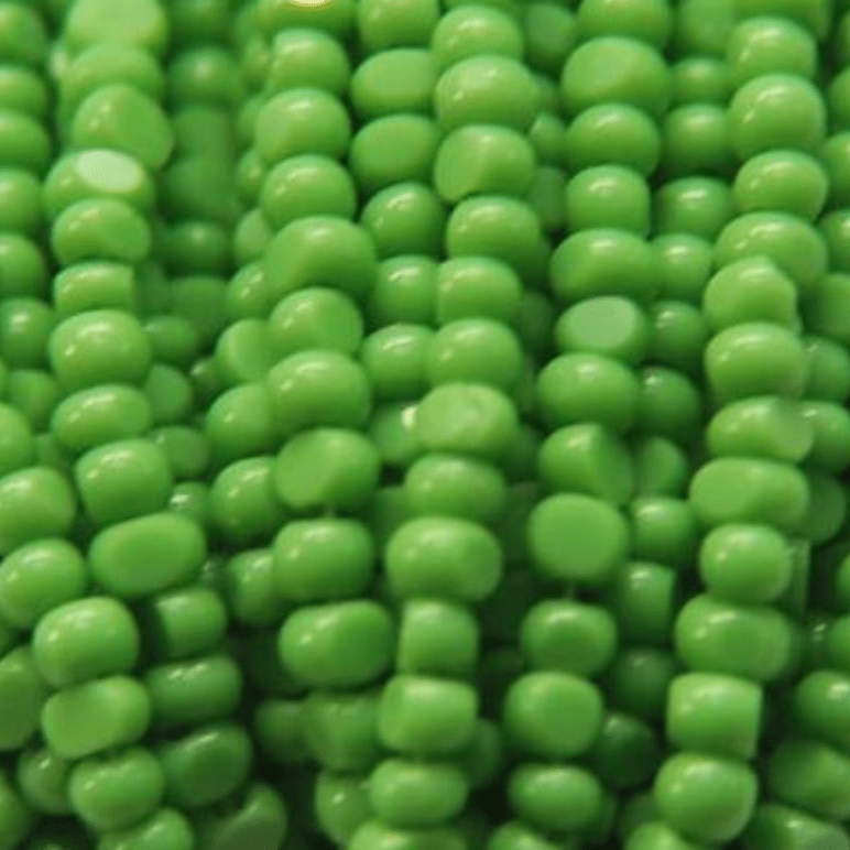 11/0 Charlotte Cut SHEEN India Seed Bead- Opaque Medium Green *10g Hank* Charlotte Cut Seedbeads