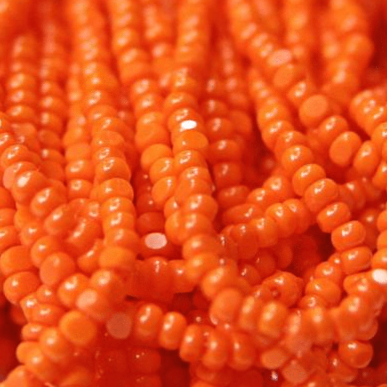 11/0 Charlotte Cut SHEEN India Seed Bead- Opaque Orange *10g Hank* Charlotte Cut Seedbeads