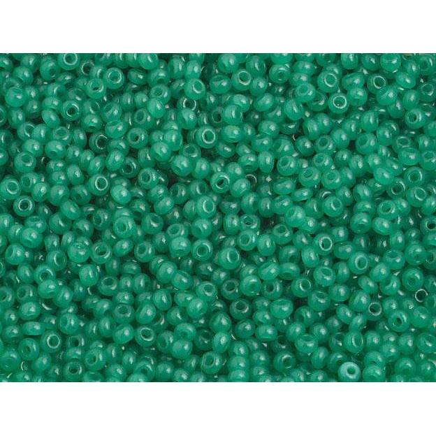 Preciosa Ornela 11/0 Preciosa Seed Beads 22g 11/0 Green Oily (Opal) Opaque Preciosa Seed Bead