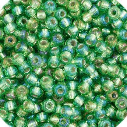 Preciosa Ornela 11/0 Preciosa Seed Beads 11/0 Green Rainbow Silver lined Preciosa Seed Bead
