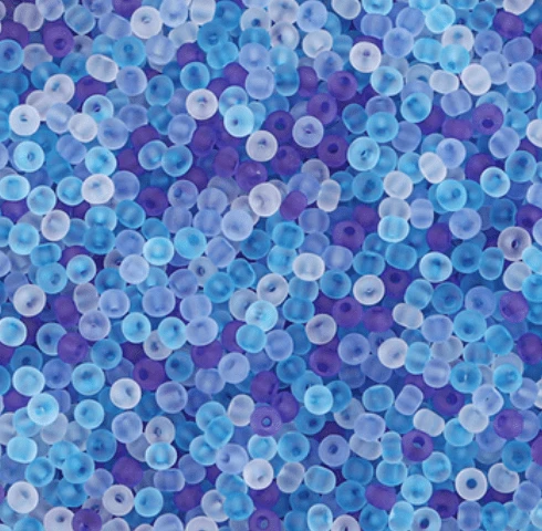 11/0 Japanese Seedbeads, Frosted Matte Blue MIX 10g 11/0 TOHO Seed Beads