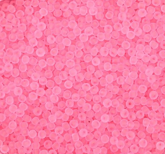 11/0 Japanese Seedbeads, Frosted Matte Flamingo Pink 10g 11/0 TOHO Seed Beads