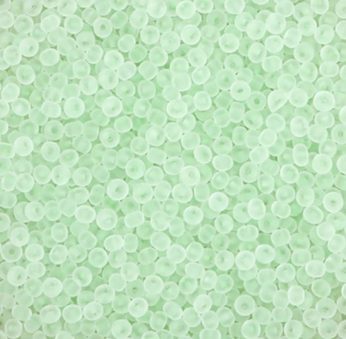 11/0 Japanese Seedbeads, Frosted Matte Mint Green 10g 11/0 TOHO Seed Beads