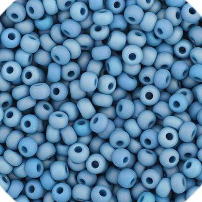 Preciosa Ornela 11/0 Preciosa Seed Beads 11/0 Medium Blue AB Matte Opaque Precoisa Seed Beads