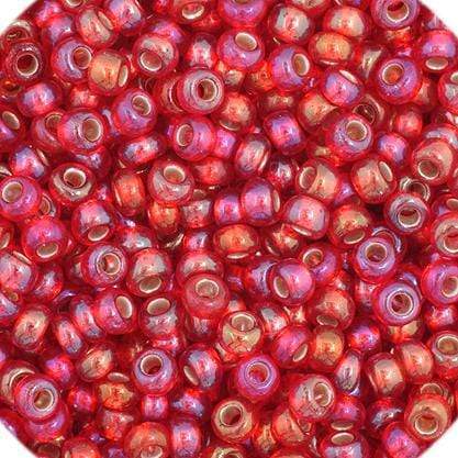 Preciosa Ornela 11/0 Preciosa Seed Beads 11/0 Red Rainbow Transparent Silverlined Czech Seedbead