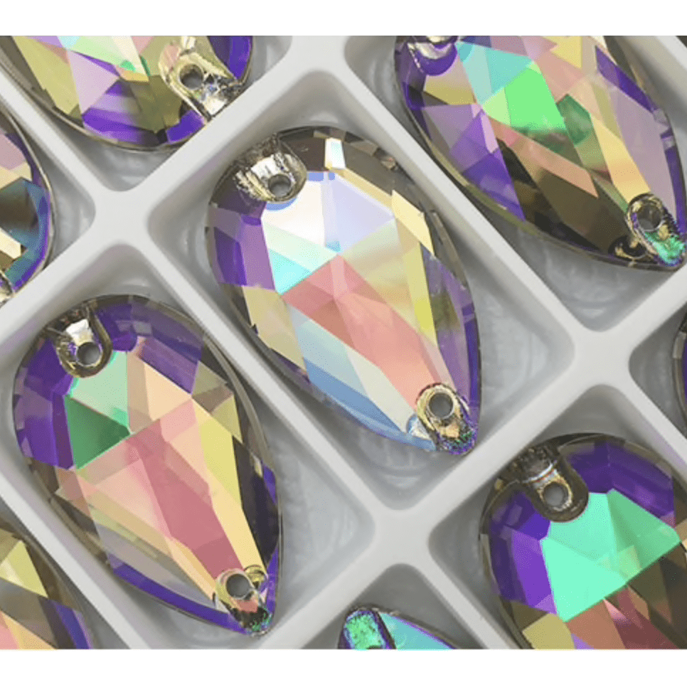 Sundaylace Creations & Bling Fancy Glass Gems 11*18mm Ghost Light Mulitiple-colour Teardrop, Best Quality Fancy Glass Gem