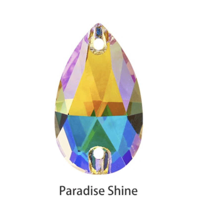 Sundaylace Creations & Bling Fancy Glass Gems 11*18mm Paradise Shine AB Teardrop, Yellow, Sew on, Fancy Glass Gem