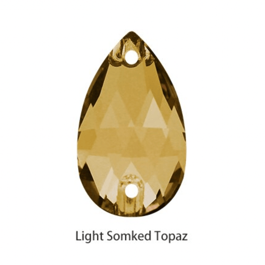 Sundaylace Creations & Bling Glass Gems 11*18mm Smoked Topaz-Yellow Gold Teardrop Glass Gem (Sold in Pair)
