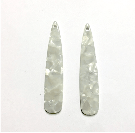 Sundaylace Creations & Bling Resin Gems 11*55mm White Shell Marble, Sew on, Large Resin Gem