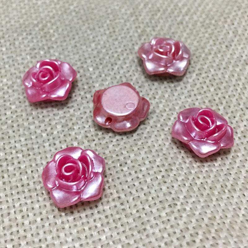 Sundaylace Creations & Bling Resin Gems 11mm Acrylic Roses with Side hole, Sew on Floral Resin Gem