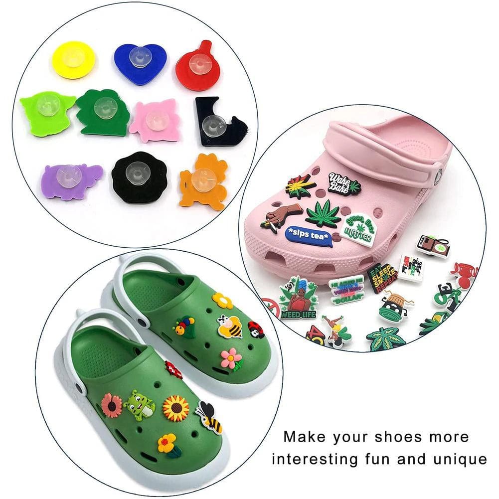 12*10mm "Make your own Shoe Charm" Plastic 🐊 Shoe Button, Basics *10 Charms*