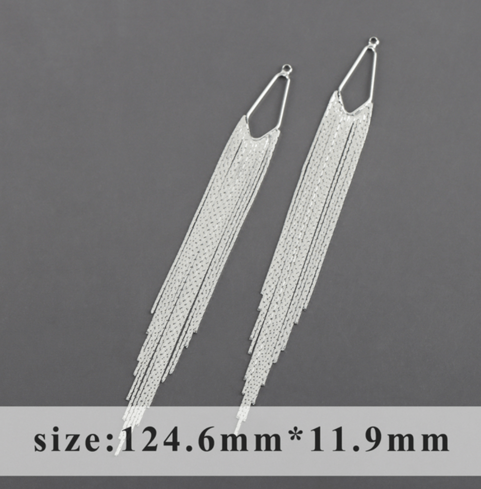 Sundaylace Creations & Bling Earring Findings 12*124mm Long Tassel Earring with holes, Earring Finding, Basics *Sold in pair*