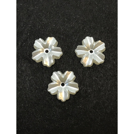 Sundaylace Creations & Bling Pearl Gems 12*12mm Ivory Pearl 5 Petal Flower, Pearl Resin Gem