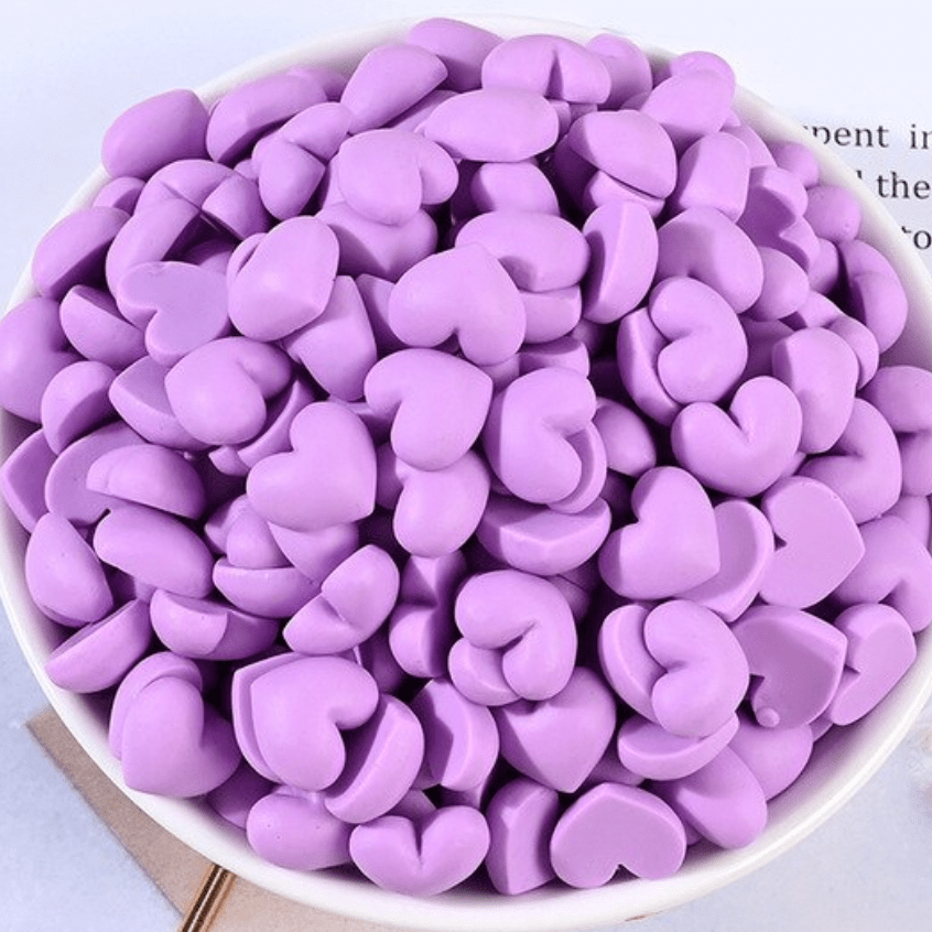 Sundaylace Creations & Bling Art & Crafting Materials Purple Matte Heart Dome 12*13mmm Pastel Matte MINI Hearts, Glue on, Resin Gems