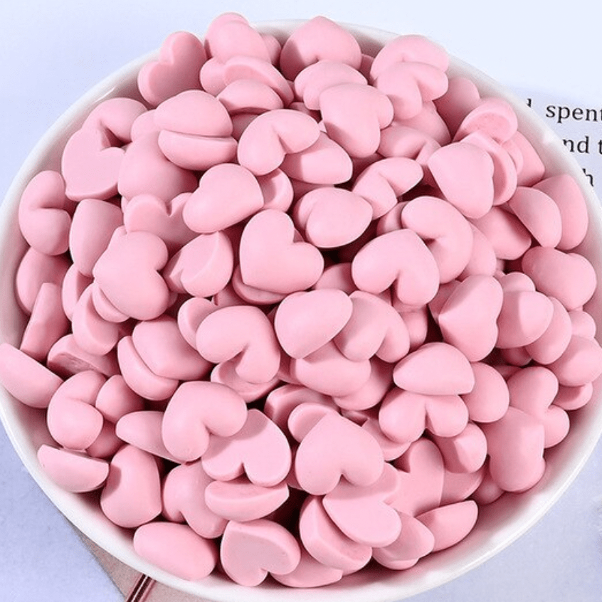 Sundaylace Creations & Bling Art & Crafting Materials Light Pink Matte Heart Dome 12*13mmm Pastel Matte MINI Hearts, Glue on, Resin Gems