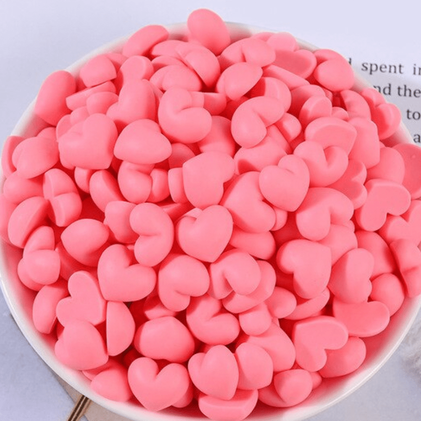 Sundaylace Creations & Bling Art & Crafting Materials Bright Pink Matte Heart Dome 12*13mmm Mixed Matte MINI Hearts, Glue on, Resin Gems