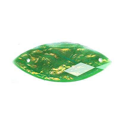 Sundaylace Creations & Bling Resin Gems 12x30mm Navette Opal Emerald Resin Sew-On Dichroic Style