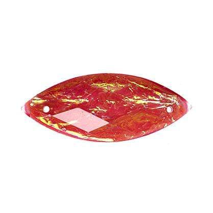 Sundaylace Creations & Bling Resin Gems 12*30mm Navette Opal Red Resin Sew-On Dichroic Style, Resin Gem