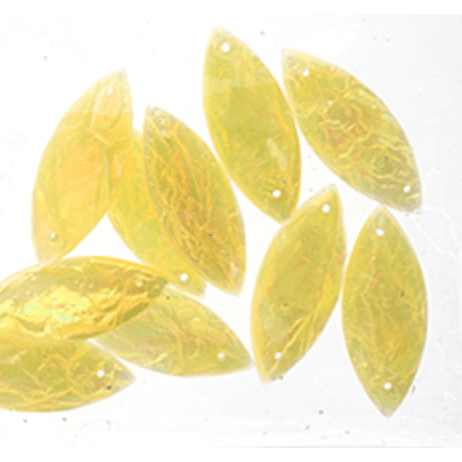 Sundaylace Creations & Bling Resin Gems 12x30mm Navette Opal Yellow Resin Sew-On Dichroic Style