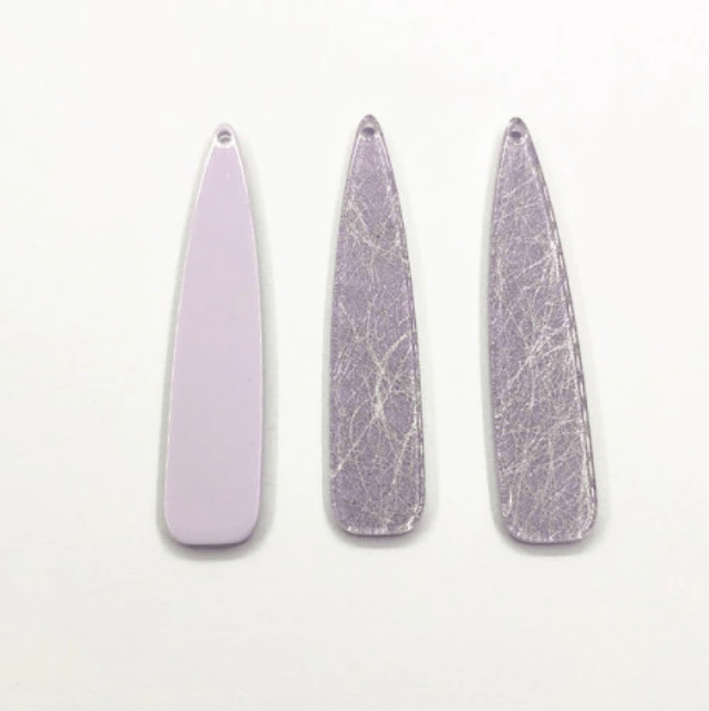 Sundaylace Creations & Bling Resin Gems Light Purple Marbled 12*54mm Pastel Cracked Marbled Texture Long Teardrops, One hole, Acrylic Resin Gems