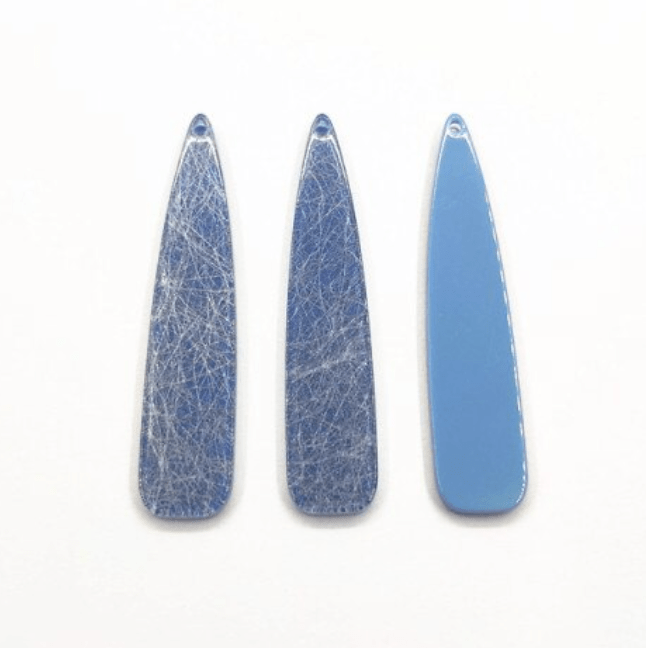 Sundaylace Creations & Bling Resin Gems Blue Marbled 12*54mm Pastel Cracked Marbled Texture Long Teardrops, One hole, Acrylic Resin Gems