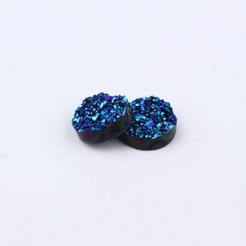 Sundaylace Creations & Bling Resin Gems Dark Blue AB Druzy 12mm Faux Druzy Mixed Colours, Glue on, Resin Gem