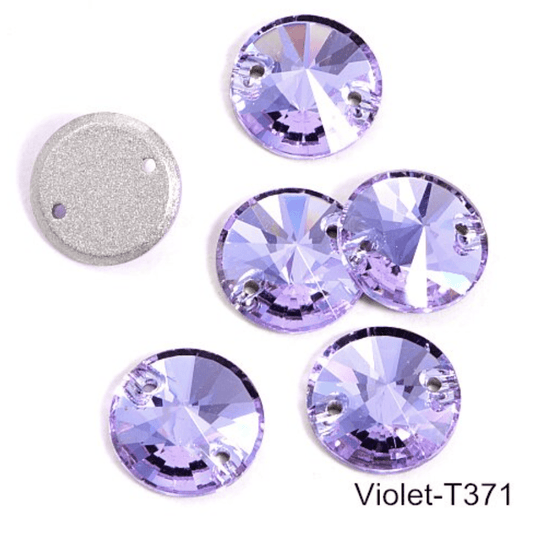 Sundaylace Creations & Bling Fancy Glass Gems 12mm & 10mm Light Purple Violet High Quality Rivoli, Sew on, Fancy Glass Gem
