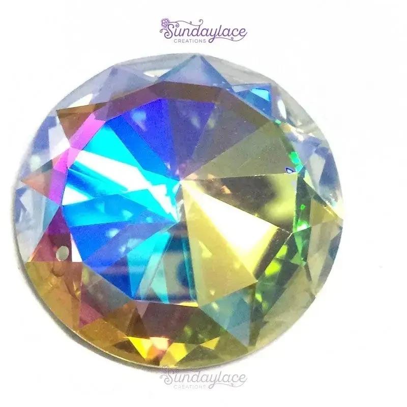 Sundaylace Creations & Bling Fancy Glass Gems 20mm 14mm, 16mm, & 20mm AB 10-point Sunbeam Flat Top Rivoli, Grade AAAAA High Quality, Sew on, Fancy Glass Gem