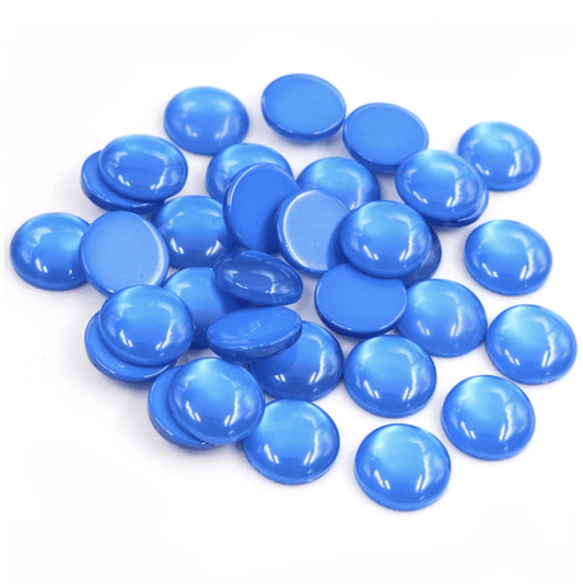 Sundaylace Creations & Bling Resin Gems 12mm Medium Blue "Cat Eye" Reflective Rivoli, Glue on, Resin Gem