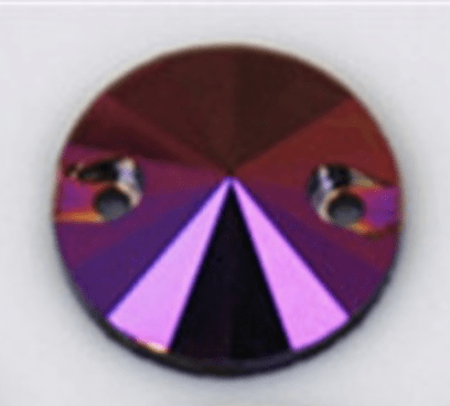 Sundaylace Creations & Bling Resin Gems Fuschia Purple AB- Pinkish/Purple 12mm Mixed BLACK AB Rivoli, Sew on, Black Resin Gem