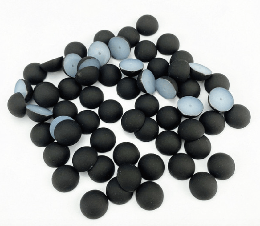 Sundaylace Creations & Bling Resin Gems Matte Black 12mm Mixed MATTE Pearl Round, Glue on, Resin Pearl Gem