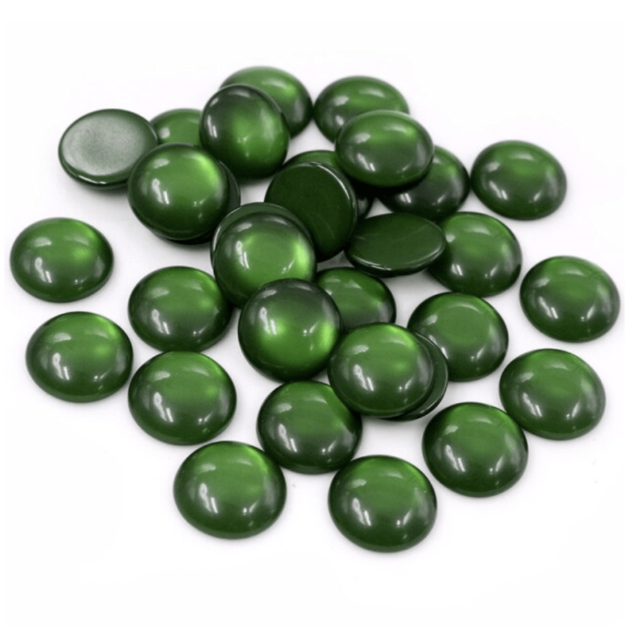 Sundaylace Creations & Bling Resin Gems 12mm Olive Green "Cat Eye" Reflective Rivoli, Glue on, Resin Gem
