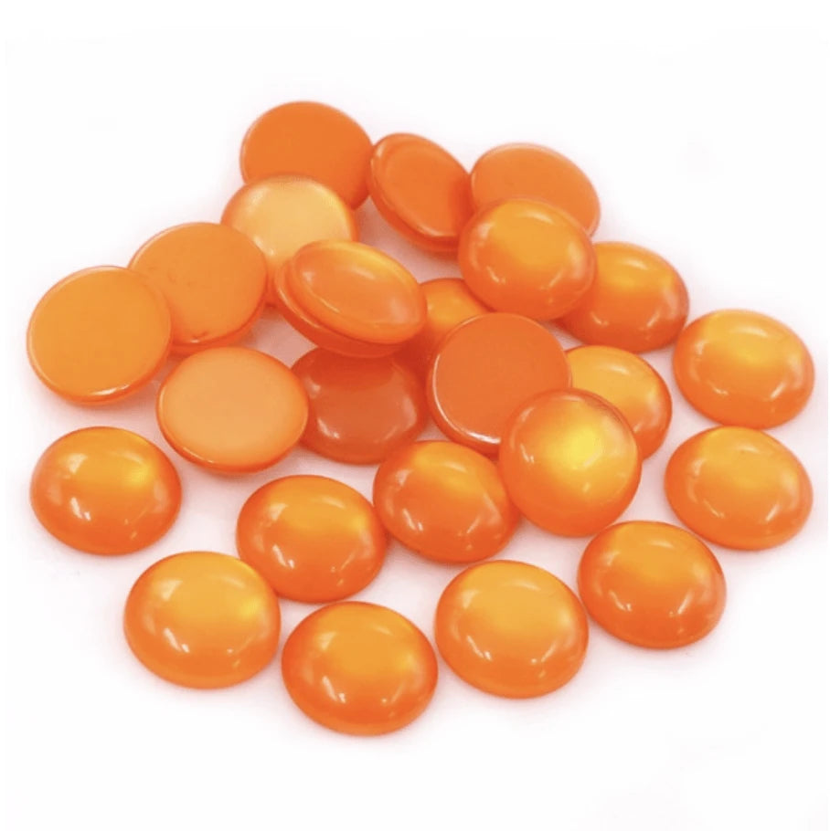 Sundaylace Creations & Bling Resin Gems 12mm Orange "Cat Eye" Reflective Rivoli, Glue on, Resin Gem
