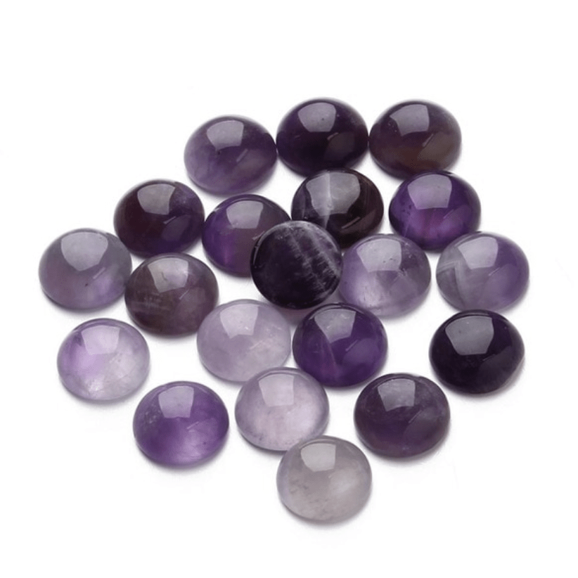 Sundaylace Creations & Bling Stone Gem 12mm Amethyst Purple Marbled Stone 12mm Precious Natural Stone Quartz Rivoli, Glue on, Stone Gem