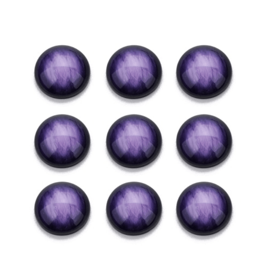 Sundaylace Creations & Bling Resin Gems 12mm Purple Brushed Style over Black Round, Glue-on, Resin Gem