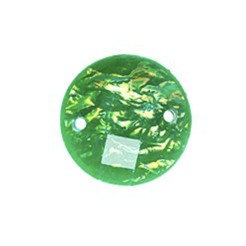 Sundaylace Creations & Bling Resin Gems 12mm Round Opal Emerald Green, Resin Sew-On Dichroic Style Gem
