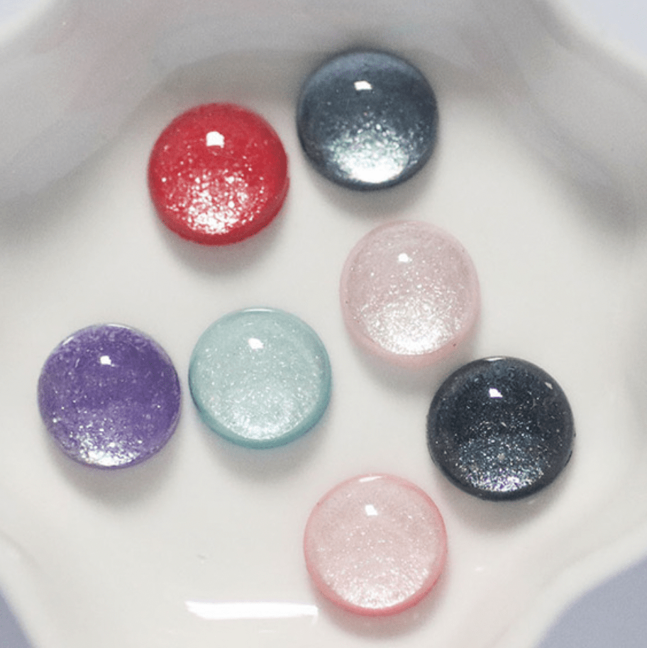 Sundaylace Creations & Bling Resin Gems 12mm Sparkling Glitter Rivoli, Glue on, Resin Gems (Sold in Pair)