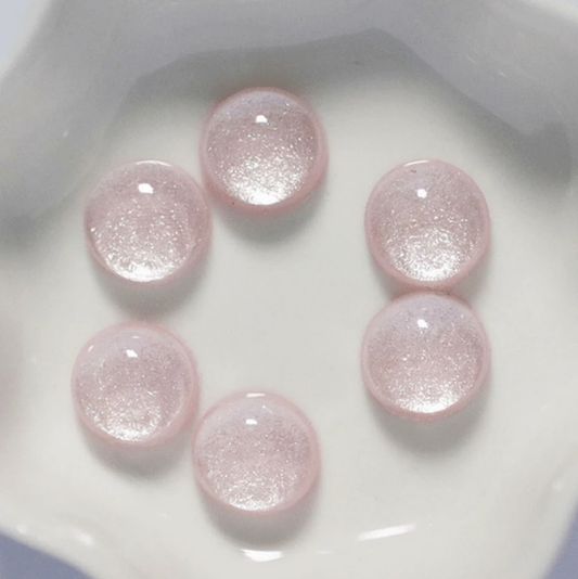 12mm, Light Pink Sparkle, Sparkling Glitter Rivoli, Glue on, Resin Gems, Resin Gem, (Sold in Pair)