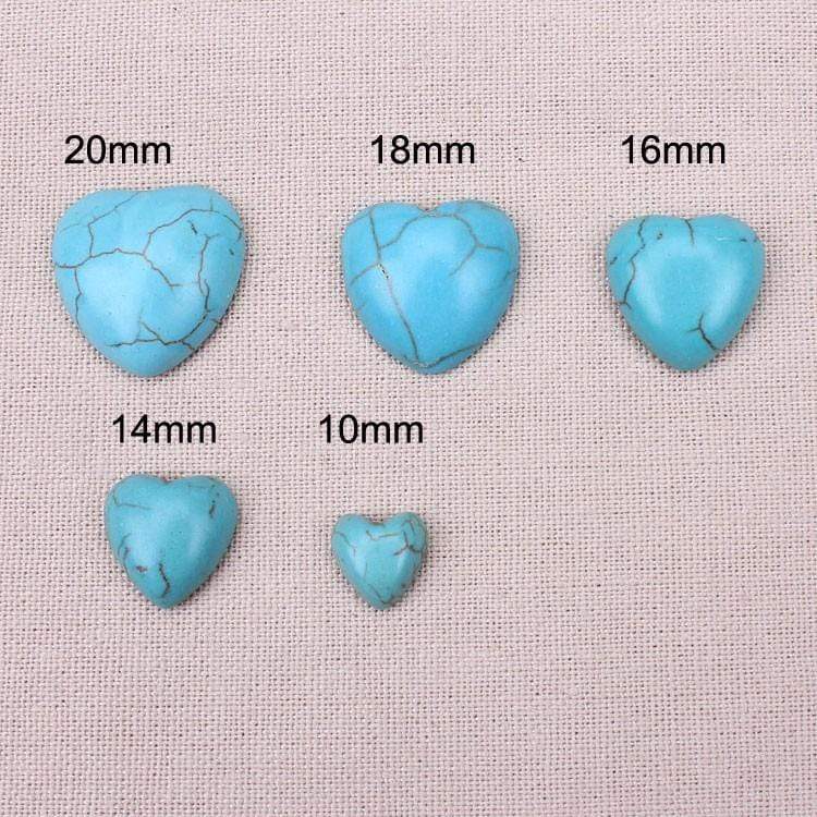 Sundaylace Creations & Bling Stone Gem 20mm & 16mm Turquoise Heart Shaped, Natural Stone Gem