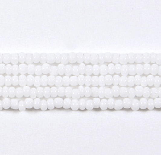 Precoisa 13/0 Seedbeads 13/0 Preciosa Seed Bead- Opaque Chalk White *Long Hank*