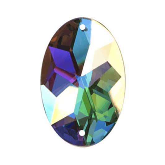 Sundaylace Creations & Bling Fancy Glass Gems 13*18mm AB Oval 8-pointed star design, Sew On, Fancy Glass Gem
