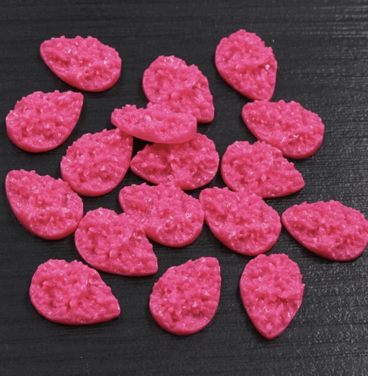 Sundaylace Creations & Bling Neon Pink 13*18mm Druzy Textured Teardrop Gem, Glue on, Resin Gem