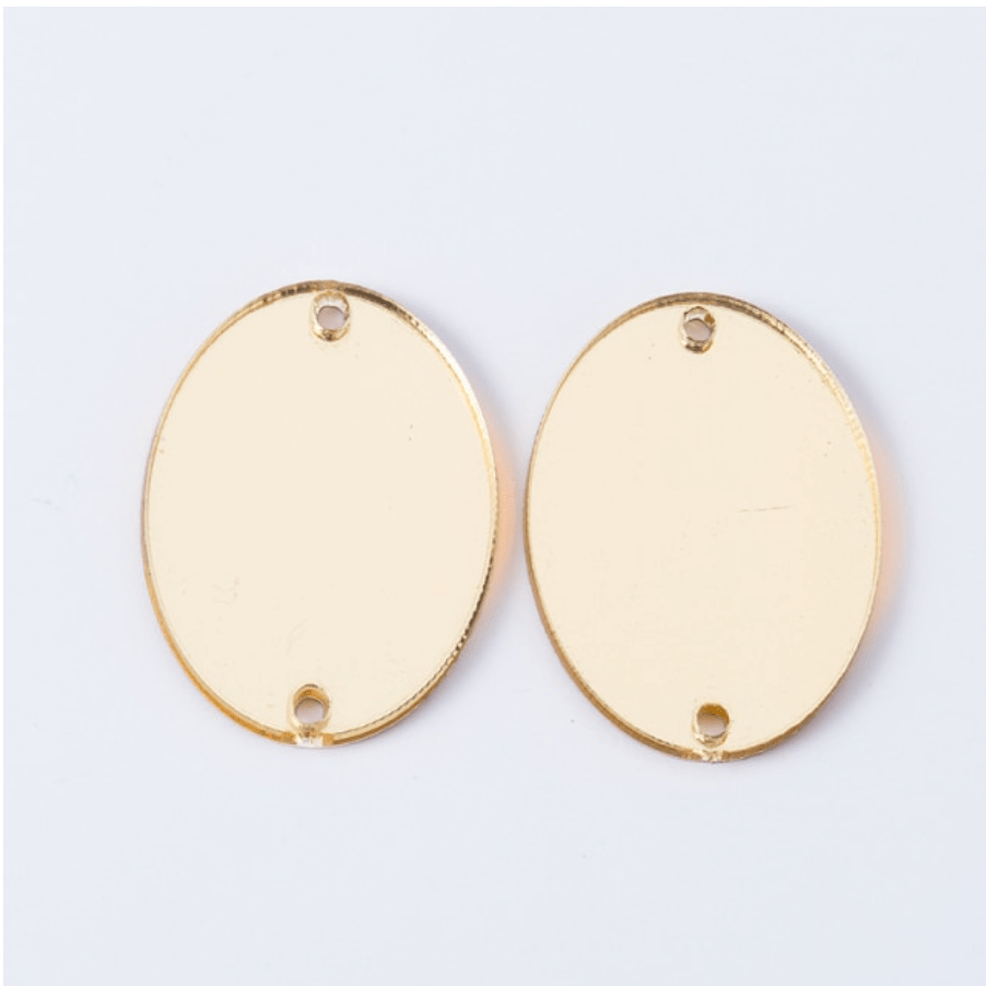 resin gems Mirror Gems 13*18mm Gold Mirror OVAL, Sew on, Mirror Gems